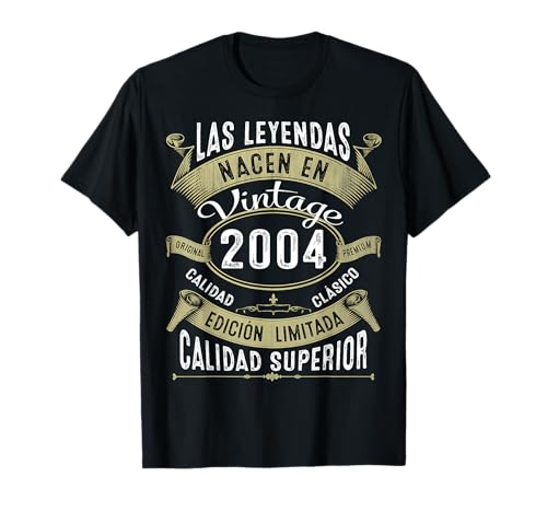 Consigue ahora 20 Regalos Años Cumpleaños Regalo Hombre Mujer Vintage 2004 Camiseta Ofertas 2024 | regaloscumple.com