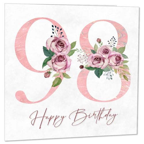 Comprar Tarjeta 98 cumpleaños para mujer tarjetas florales 98 cumpleaños para mujer 98 años noventa y ocho noventa y octavo damas abuela Catálogo mamá tía hermana mamá amiga Ofertas 2024 | regaloscumple.com