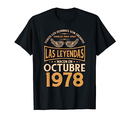 Comprar Cumpleaños Hombre Regalos Las Leyendas Octubre 1978 Camiseta Top Promoción Precio 2025 | regaloscumple.com