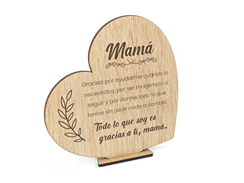 Dónde comprar en España CONTRAXT Tarjeta regalo Dia de la Madre madera. Regalo original Postal cumpleaños, Que regalar a una madre Felicitacion feliz día madre.