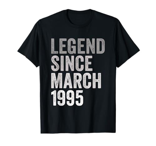 Comprar Leyenda Desde Navidad Marzo De 1995 Año y De Cumpleaños Nacimiento Camiseta Rebajas 2024 | regaloscumple.com