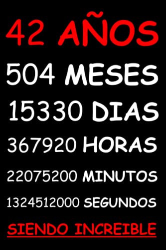 Comprar 42 AÑOS SIENDO INCREIBLE: REGALO HOMBRE O MUJER 42 AÑOS DE CUMPLEAÑOS Navidad ORIGINAL Y DIVERTIDO CUADERNO DE APUNTES O AGENDA DIARIO LEBRETA DE NOTAS.. Rebajas 2024 | regaloscumple.com