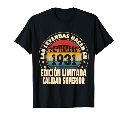 Consigue ahora Edición Limitada BlackFriday Septiembre 1931 - Cumpleaños 93 Años Camiseta Top Precio 2025 | regaloscumple.com