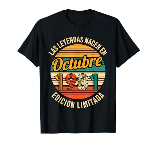 Comprar Las Ideas para regalar Leyendas Nacen en Octubre 1981 40 cumpleaños Camiseta Ofertas 2023 | regaloscumple.com