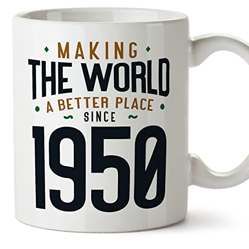 Comprar MUGFFINS Tazas 1950 Cumpleaños - En Inglés - Making the World a Better Place - 11 oz / 330 ml - Regalo original y divertido Catálogo Top Precio 2024 | regaloscumple.com