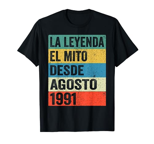 Consigue ahora 32 Años Cumpleaños 1991 Hombre 32 Regalos Agosto La leyenda El Mito Camiseta Top Precio 2024 | regaloscumple.com