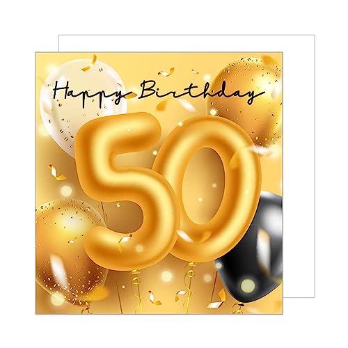 Consigue ahora Edition Seidel BlackFriday GZQ103-50 SW024 - Tarjeta felicitación 50 cumpleaños con sobre diseño cuadrado color dorado Ofertas 2023 | regaloscumple.com