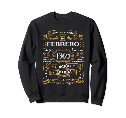 Consigue ahora Las Leyendas Nacen Febrero 1969 Ideas para regalar Cumpleaños Hombre Mujer Sudadera Ofertas 2023 | regaloscumple.com