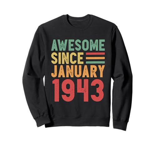 Comprar Cumpleaños Impresionante regalo 90 cumpleaños desde enero 1943 Sudadera Ofertas 2025 | regaloscumple.com