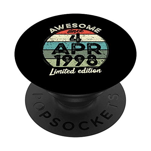 Consigue ahora Camiseta cumpleaños Promoción 25 años 4 abril 1998 25 cumpleaños PopSockets PopGrip Intercambiable Ofertas 2025 | regaloscumple.com