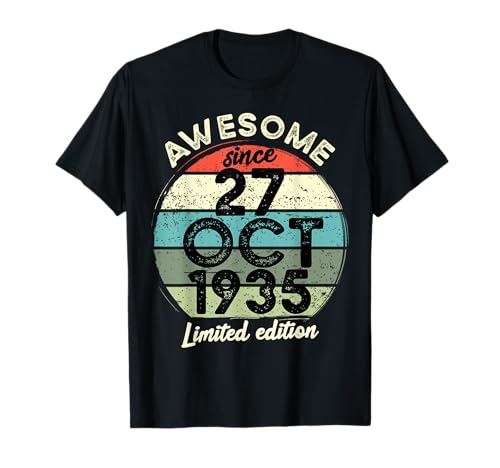 Consigue ahora 27 octubre 1935 90 cumpleaños 90 años 2025 Catálogo Cumpleaños Camiseta Top Precio 2025 | regaloscumple.com
