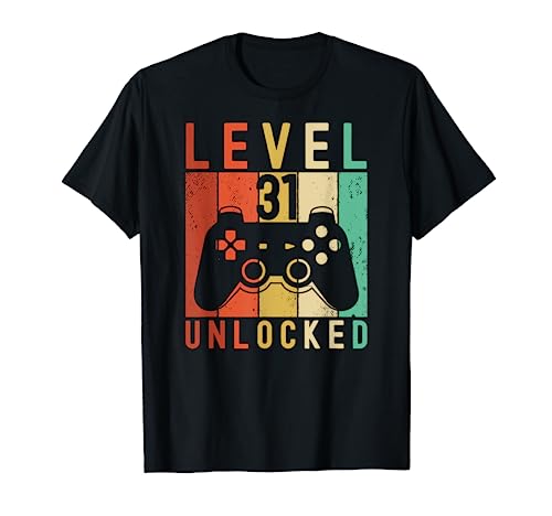 Consigue ahora Nivel 31 Desbloqueado Gamer Videojuegos Juegos Hombres BlackFriday Cumpleaños 31 Camiseta Ofertas 2025 | regaloscumple.com