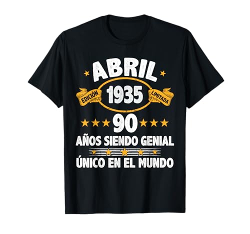Comprar Cumpleaños Abril 1935 90 Años Hombre Cumpleaños Regalo Abril 1935 Camiseta Rebajas 2025 | regaloscumple.com