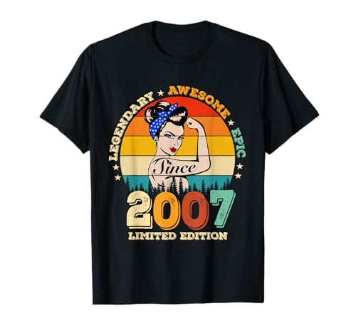 Comprar 17 Años Legendario Desde 2007 Impresionante Cumpleaños Cumpleaños 17 Mujeres Camiseta Top Precio 2024 | regaloscumple.com