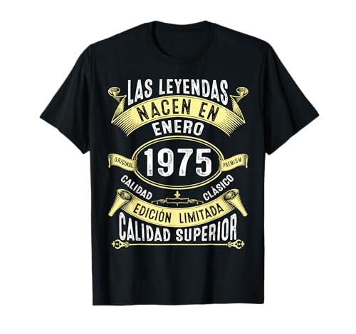 Comprar 49 Cumpleaños hombre mujer 49 años Enero 1975 regalo Camiseta Regalos Ofertas 2024 | regaloscumple.com