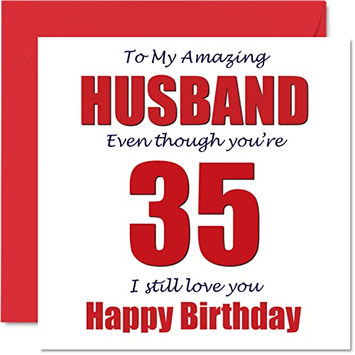 Comprar Divertidas tarjetas felicitación 35 cumpleaños para Regalos marido 35 I Still Love You tarjeta feliz cumpleaños para marido esposa regalos bromas treinta y quinta marido 145 mmx145 mm Ofertas 2024 | regaloscumple.com