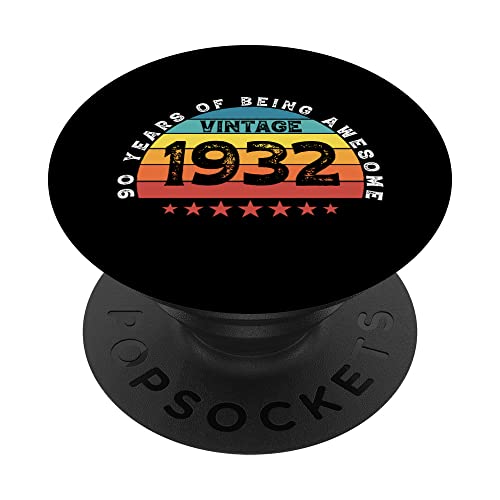 Consigue ahora 90 cumpleaños vintage Catálogo 1932 camisetas 90 años ser impresionante PopSockets PopGrip Intercambiable Ofertas 2025 | regaloscumple.com