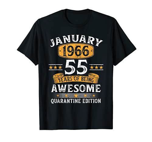 Consigue ahora 55 años edad regalo enero 1966 55 BlackFriday cumpleaños Cuarentena regalo Camiseta Ofertas 2024 | regaloscumple.com