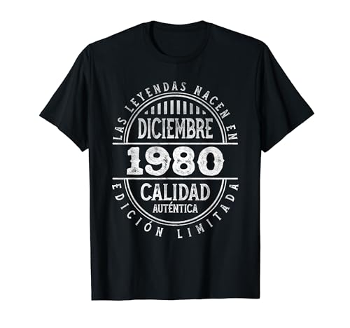 Consigue ahora Las Leyendas nacen en Diciembre 1980 - Promoción 44 Años Cumpleaños Camiseta Ofertas 2024 | regaloscumple.com