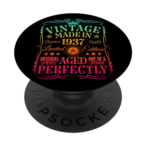 Comprar Decoraciones vintage 87 cumpleaños vintage 1937 87 cumpleaños PopSockets PopGrip Promoción Intercambiable Rebajas 2025 | regaloscumple.com