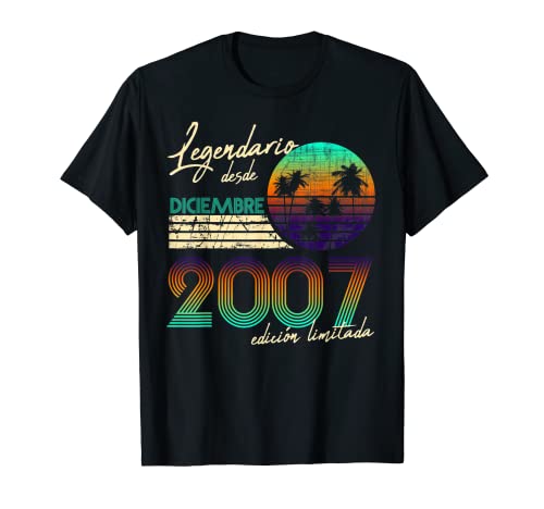 Consigue ahora Cumpleaños Hombre Regalos Cumpleaños Legendario Desde Diciembre 2007 Camiseta Ofertas 2025 | regaloscumple.com