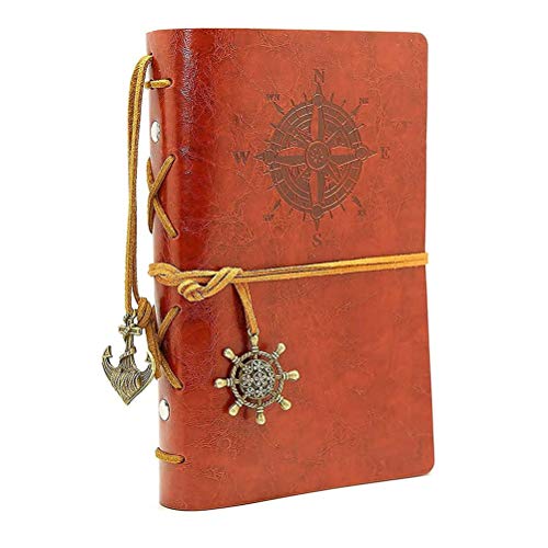 Comprar HRYSPN Cuaderno retro libreta cuero A6 diario Viaje PU Cuaderno Agenda Bloc Notas Pirata Náutico Revista Timón Navidad Cuerda.(130x185mm Marrón) Rebajas 2024 | regaloscumple.com