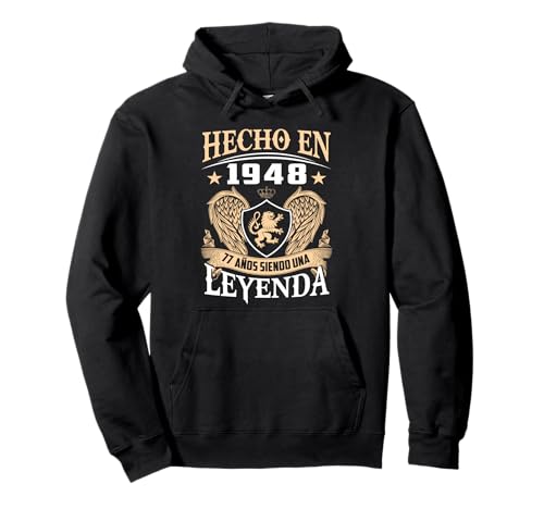 Consigue Catálogo ahora Hecho En 1948 Cumpleaños 77 Años Siendo Una Leyenda Sudadera con Capucha Ofertas 2025 | regaloscumple.com