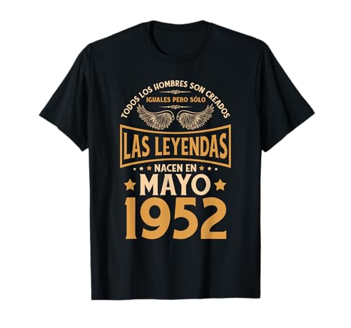 Consigue ahora Cumpleaños Hombre Regalos Las Leyendas Mayo Ideas para regalar 1952 Camiseta Ofertas 2024 | regaloscumple.com