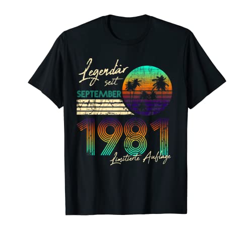 Comprar 40 cumpleaños BlackFriday Legendary Since septiembre 1981 Vintage Camiseta Top Precio 2024 | regaloscumple.com