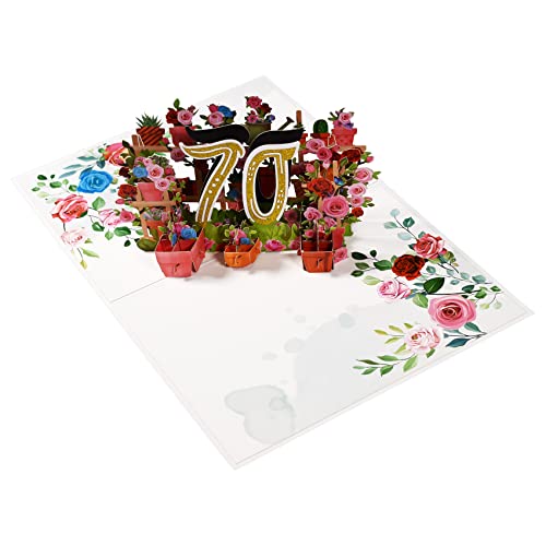 Top Precios Tarjeta cumpleaños, aniversario boda, tarjeta felicitación 3D, 70 años edad, tarjeta
