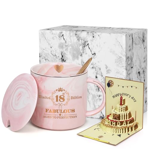 Consigue ahora Joymaking 18 cumpleaños regalos para niñas taza café divertidos regalos cumpleaños edición limitada 18 taza cumpleaños dieciocho años con tarjeta felicitación 320 Ideas para regalar ml rosa Ofertas 2025 | regaloscumple.com