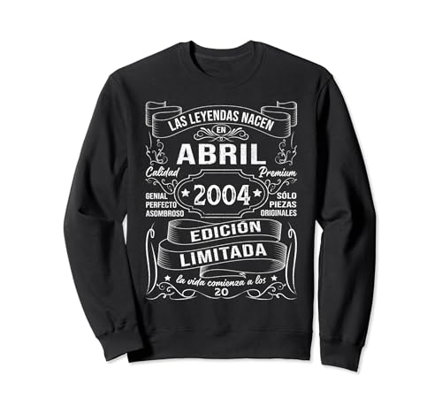 Comprar Las Leyendas Cumpleaños Nacen En Abril 2004 Regalo 20 Años Cumpleaños Sudadera Ofertas 2025 | regaloscumple.com