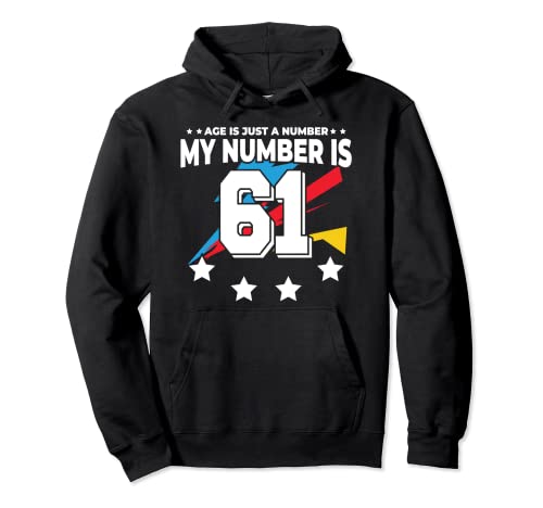 Consigue ahora Age Is Just Number Ideas para regalar - Deportes 61 años edad divertido cumpleaños 61 Sudadera con Capucha Top Precio 2025 | regaloscumple.com
