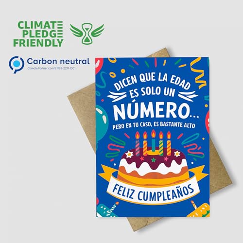 Oferta Flash Tarjeta Felicitación   Cumpleaños para Familiar o Amigo - Tarjeta Feliz Cumpleaños Original - Tarjeta Regalo   Cumpleaños para Madre  Padre  Hijo  Hija  Amiga  Amigo... - Dicen Que La Edad