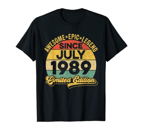 Consigue ahora Impresionante leyenda desde julio BlackFriday 1989 33 cumpleaños 33 años Camiseta Ofertas 2024 | regaloscumple.com