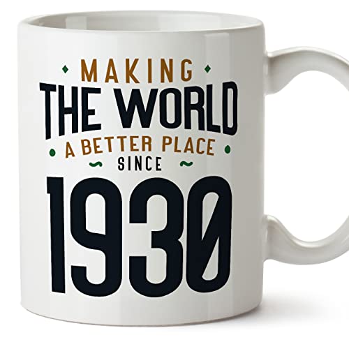 Comprar MUGFFINS Tazas 1930 Cumpleaños - Regalos En Inglés - Making the World a Better Place - 11 oz / 330 ml - Regalo original y divertido Top Precio 2024 | regaloscumple.com