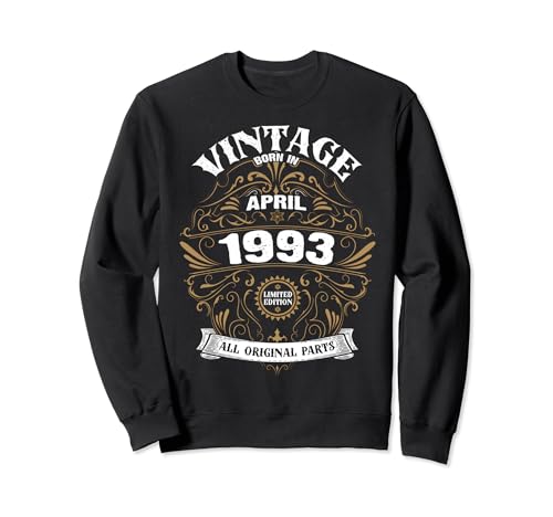 Consigue ahora Nacido en Catálogo abril 1993 Piezas originales Vintage Abril Cumpleaños Sudadera Ofertas 2025 | regaloscumple.com