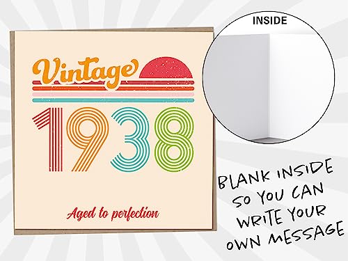 Ofertas en regaloscumple.com Tarjeta de cumpleaños 85 – Vintage 1938 Aged to Perfection, divertida tarjeta felicitación para hombres y mujeres, tarjetas hombres,