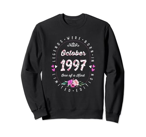 Consigue ahora Cumpleaños Floral - Promoción Las Leyendas nacen en Octubre 1997 Sudadera Top Precio 2023 | regaloscumple.com