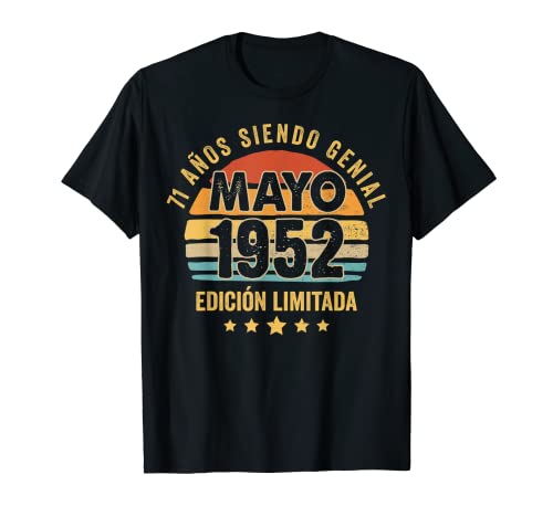 Consigue ahora Hombre 71 Años Regalos Cumpleaños Regalo Hombre Mayo 1952 Mayo 71 Años Camiseta Top Precio 2024 | regaloscumple.com