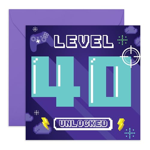 Consigue ahora CENTRAL 23 Tarjeta cumpleaños número 40 para él videojuegos tarjeta feliz cumpleaños para hombres cuarenta años cuarenta cumpleaños regalos para hermano novio primo Catálogo viene con Top Precio 2025 | regaloscumple.com