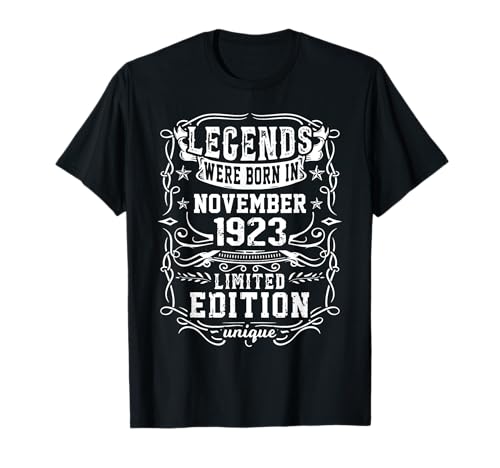 Consigue Navidad ahora Cumpleaños Noviembre 1923 Edición Limitada Regalo Vintage Camiseta Ofertas 2025 | regaloscumple.com