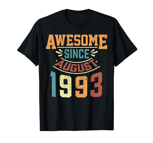 Consigue ahora Impresionante desde Agosto 1993 Nacido Ideas para regalar en Agosto 1993 cumpleaños Camiseta Rebajas 2025 | regaloscumple.com
