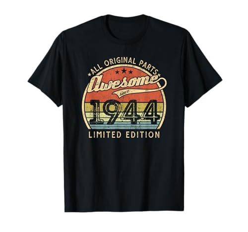 Comprar Impresionante desde 1944 edición limitada Ideas para regalar fabricada en 1944 para hombre y mujer Camiseta Rebajas 2025 | regaloscumple.com