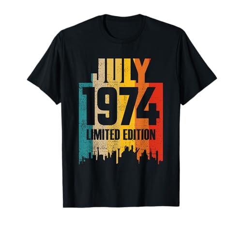 Comprar Julio 1974 Años 50 Ideas para regalar Cumpleaños Edición Limitada Vintage Camiseta Top Precio 2025 | regaloscumple.com