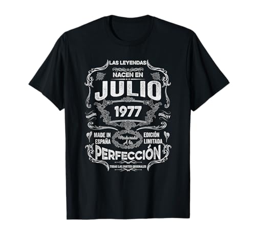 Consigue ahora Mujer Leyendas Julio 1977 Hombre Mujer 45 Años Cumpleaños Regalos Camiseta Ofertas 2024 | regaloscumple.com