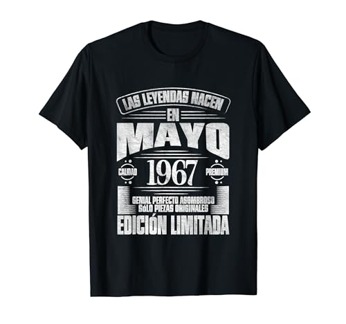 Consigue Regalos ahora Las Leyendas nacen en Mayo 1967 - 57 Años Cumpleaños Camiseta Top Precio 2024 | regaloscumple.com