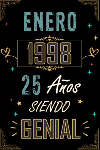 Consigue ahora CUADERNO ENERO 1998 25 AÑOS SIENDO GENIAL: Regalo 25 cumpleaños para mujeres y hombres ideas 25 cumpleaños... un cumpleaños... divertido ... regalo 25 cumpleaños Cumpleaños para él/ella. Ofertas 2024 | regaloscumple.com