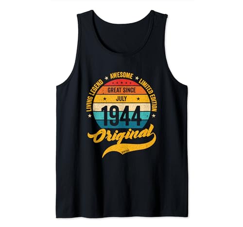 Comprar Cumpleaños Julio 1944 Cumpleaños Retro Años Vintage Bday Clásico Camiseta sin Mangas Top Precio 2024 | regaloscumple.com