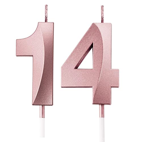 Comprar Vela del 14 Aniversario Catálogo Velas Cumpleaños Oro Rosa Velas Cumpleaños Número 14 Vela en Forma Adecuado para Cumpleaños Aniversarios Bodas y Fiestas Rebajas 2024 | regaloscumple.com